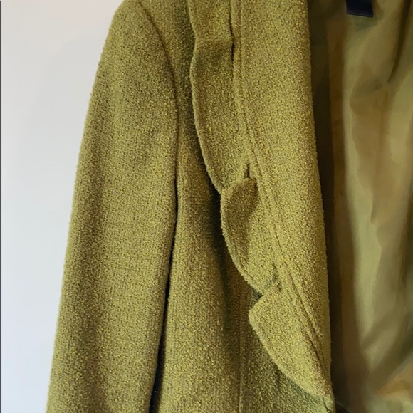 Green ruffle Jared Ross/August Silk blazer - Picture 3 of 7
